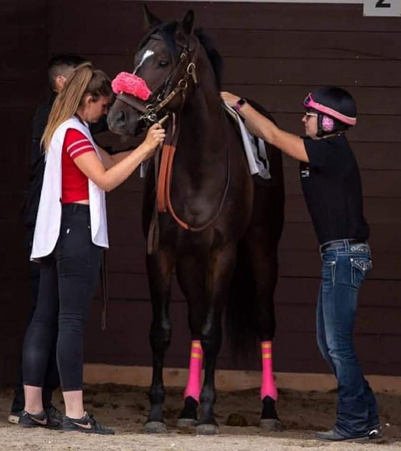 Saddling at Century Mile 2021