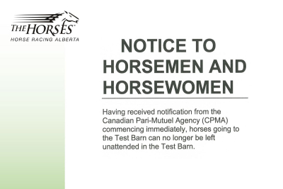 Notice to Horsemen and Horsewomen