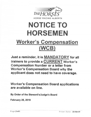 Notice to Horsemen